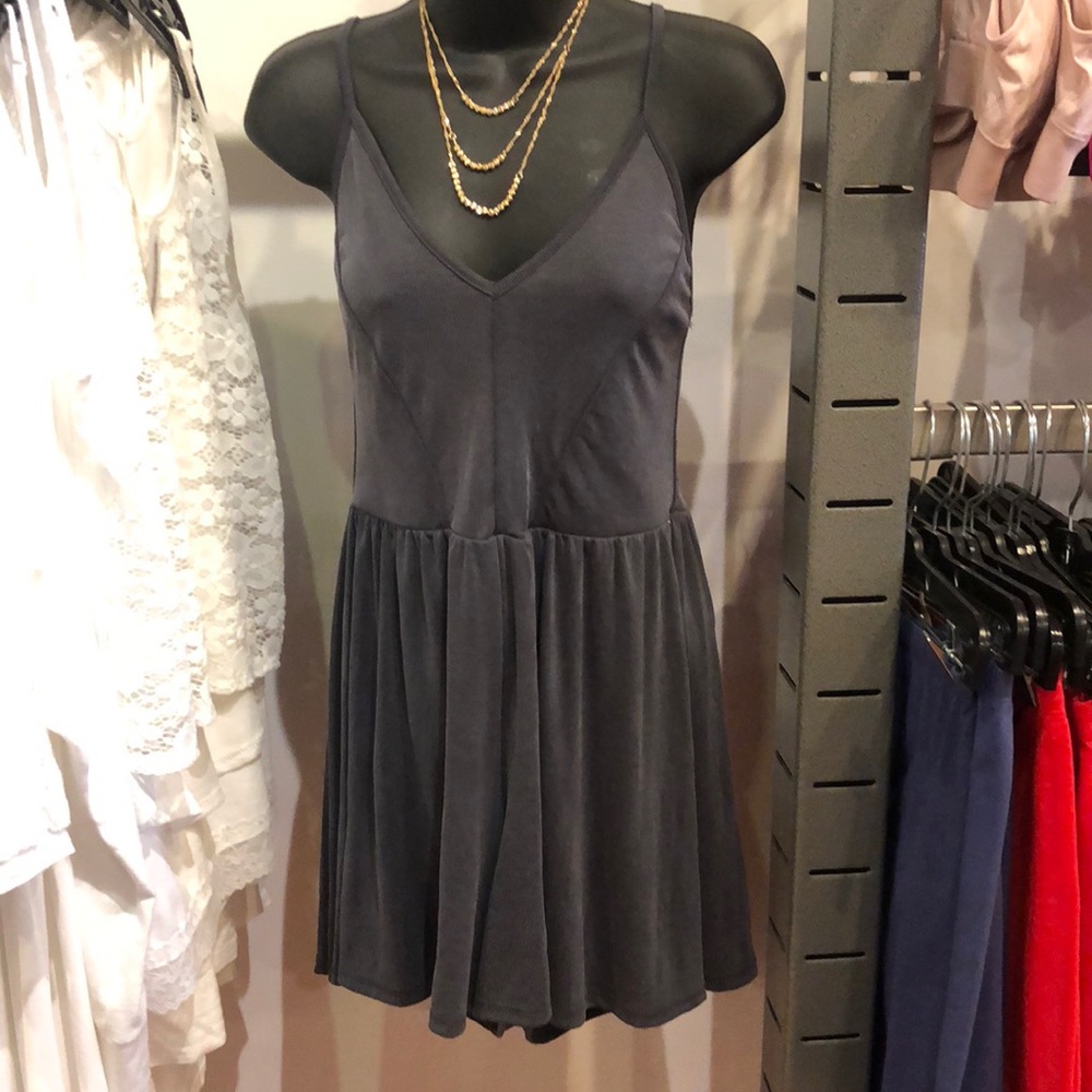 Sweet Claire Charcoal Romper